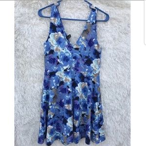 blue floral dress forever 21 Floral Print Midi Dress